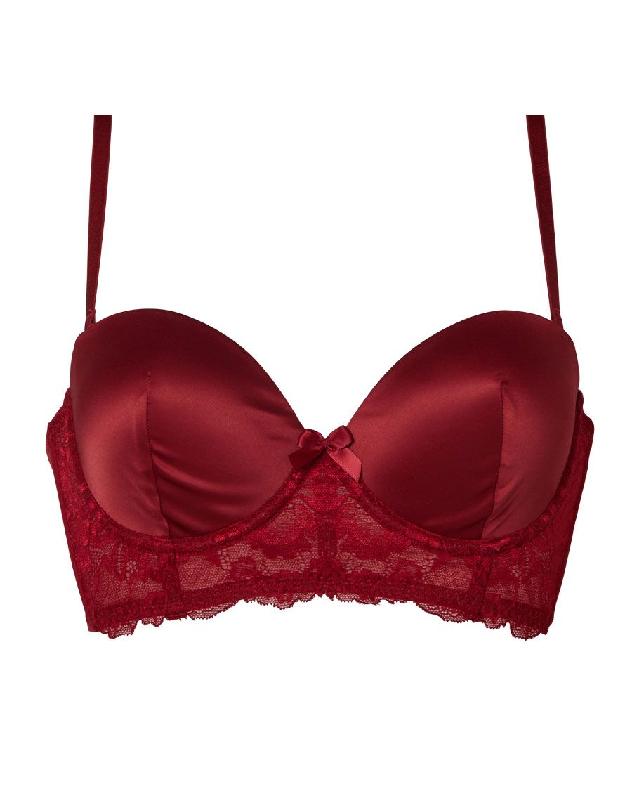 Red Lace Multiway Push-Up Bra